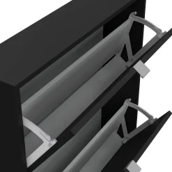 Scarpiera 4 ante nera 70x162h cm 12 paia - Desideria