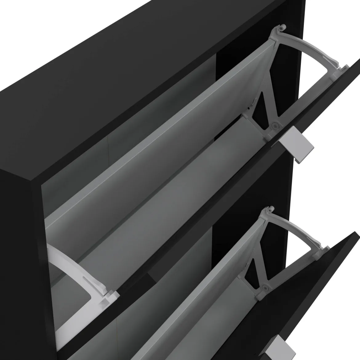 Scarpiera 4 ante nera 70x162h cm 12 paia - Desideria