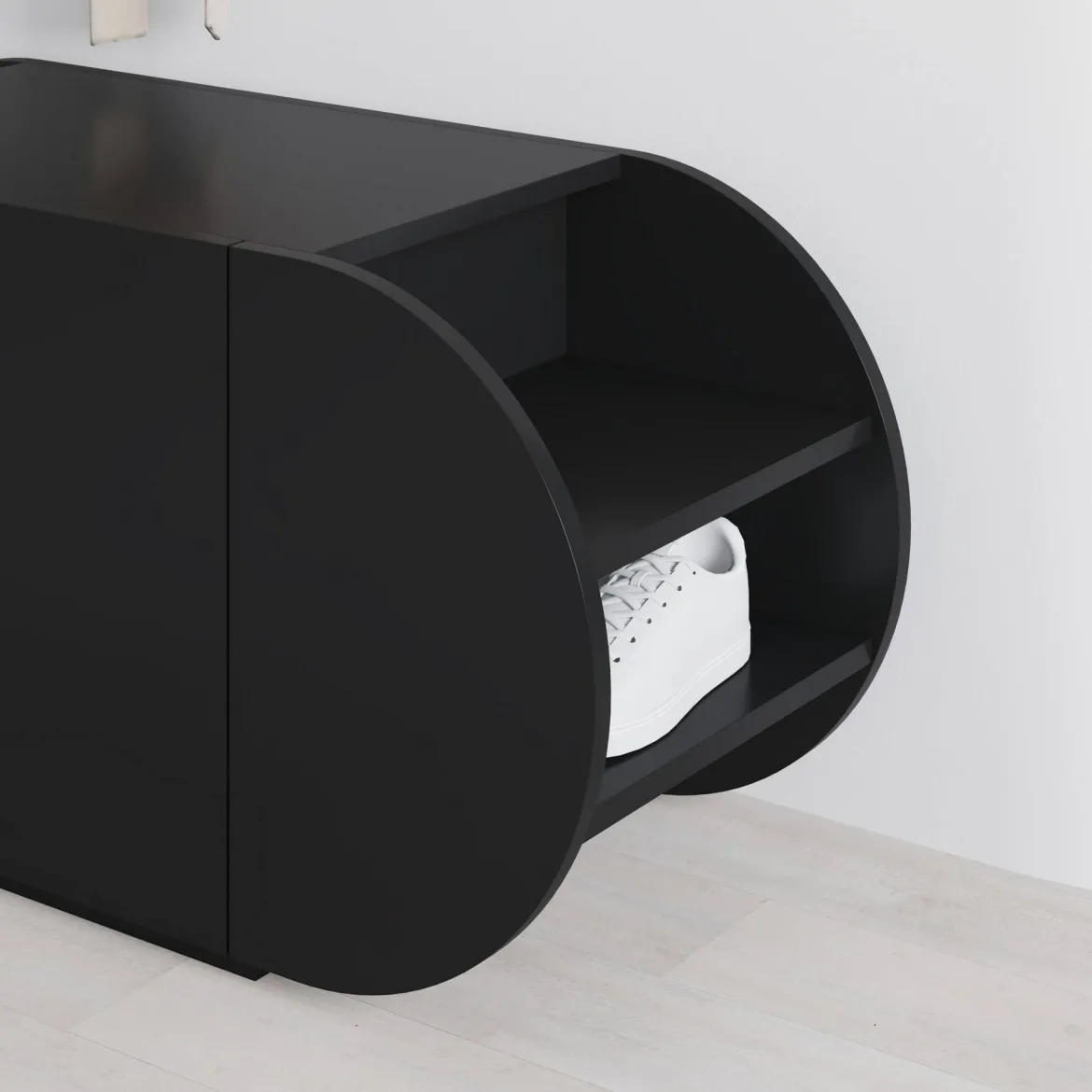 Scarpiera 2 ante nera 110x50h cm - Sequoia