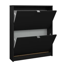 Scarpiera 2 ante nera 70x85h cm - Turchese