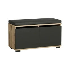 Scarpiera 2 ante noce e nera 80x42h cm - Delphin