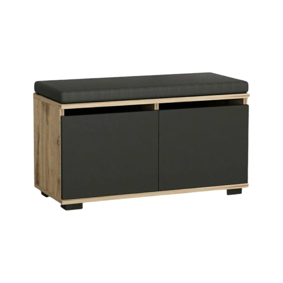 Scarpiera 2 ante noce e nera 80x42h cm - Delphin