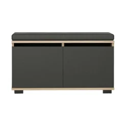 Scarpiera 2 ante noce e nera 80x42h cm - Delphin