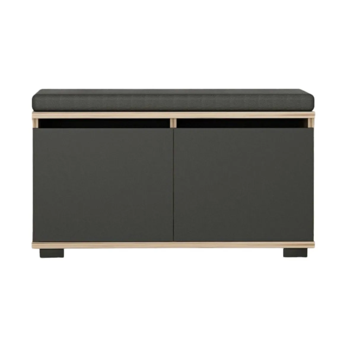 Scarpiera 2 ante noce e nera 80x42h cm - Delphin
