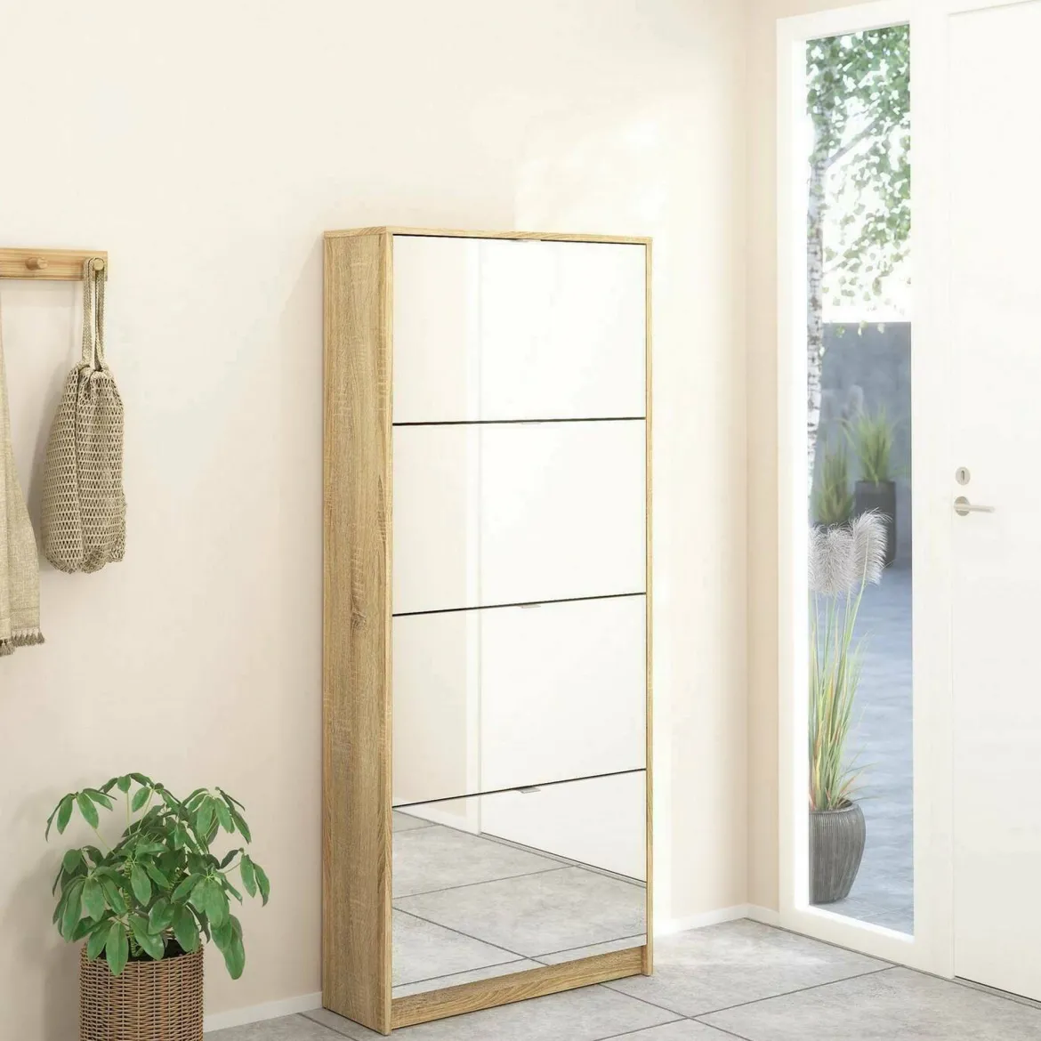 Scarpiera 4 ante quercia 70x162h cm - Aepytus