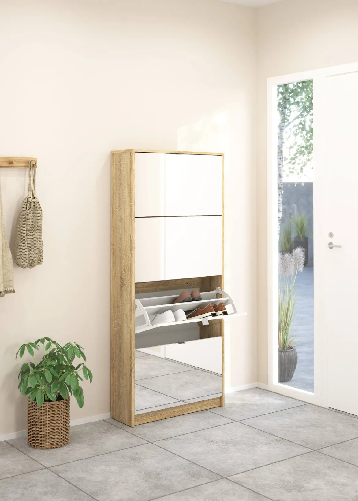 Scarpiera 4 ante quercia 70x162h cm - Aepytus