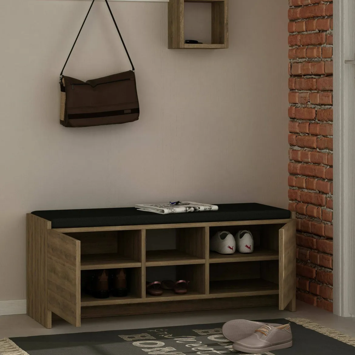 Scarpiera 2 ante rovere 110x43h cm - Axar