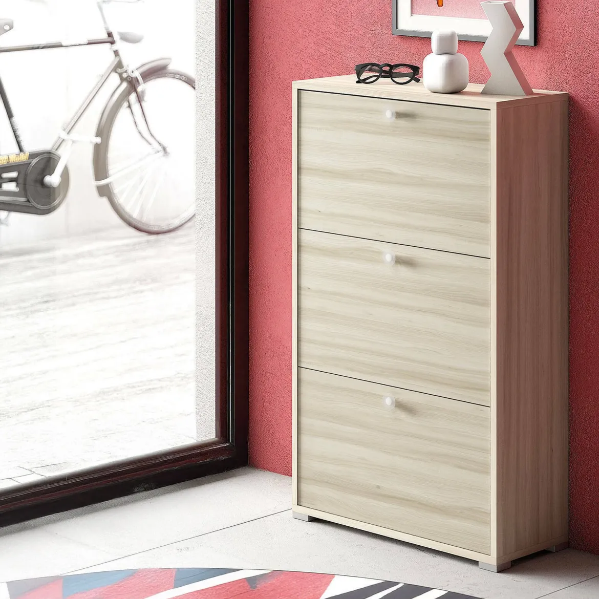 Scarpiera 3 ante rovere 67x112h cm - Axinite