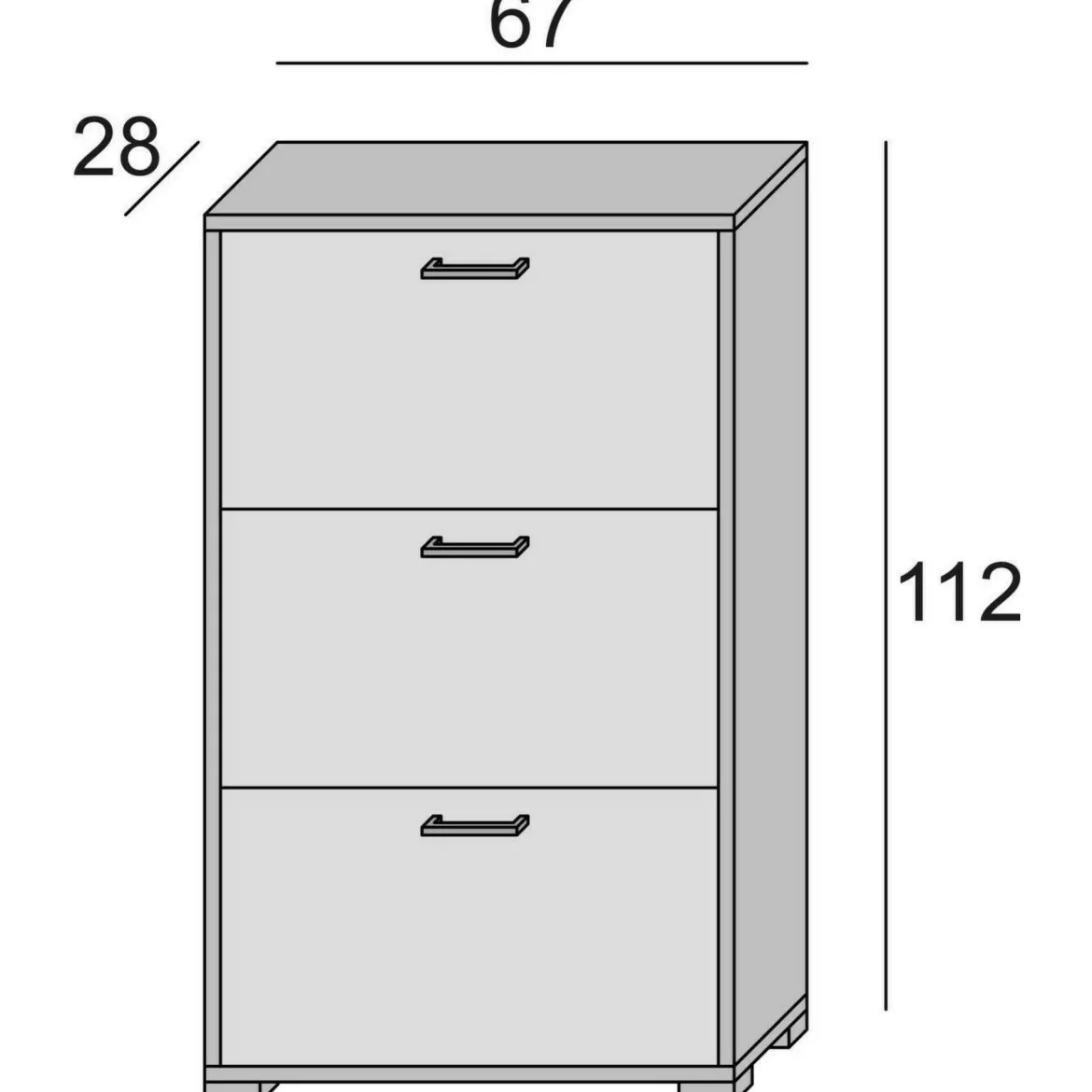 Scarpiera 3 ante rovere 67x112h cm - Axinite