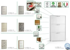 Scarpiera 3 ante rovere 67x112h cm - Axinite