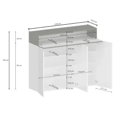 Scarpiera 4 ante rovere 114x100h cm - Griselda