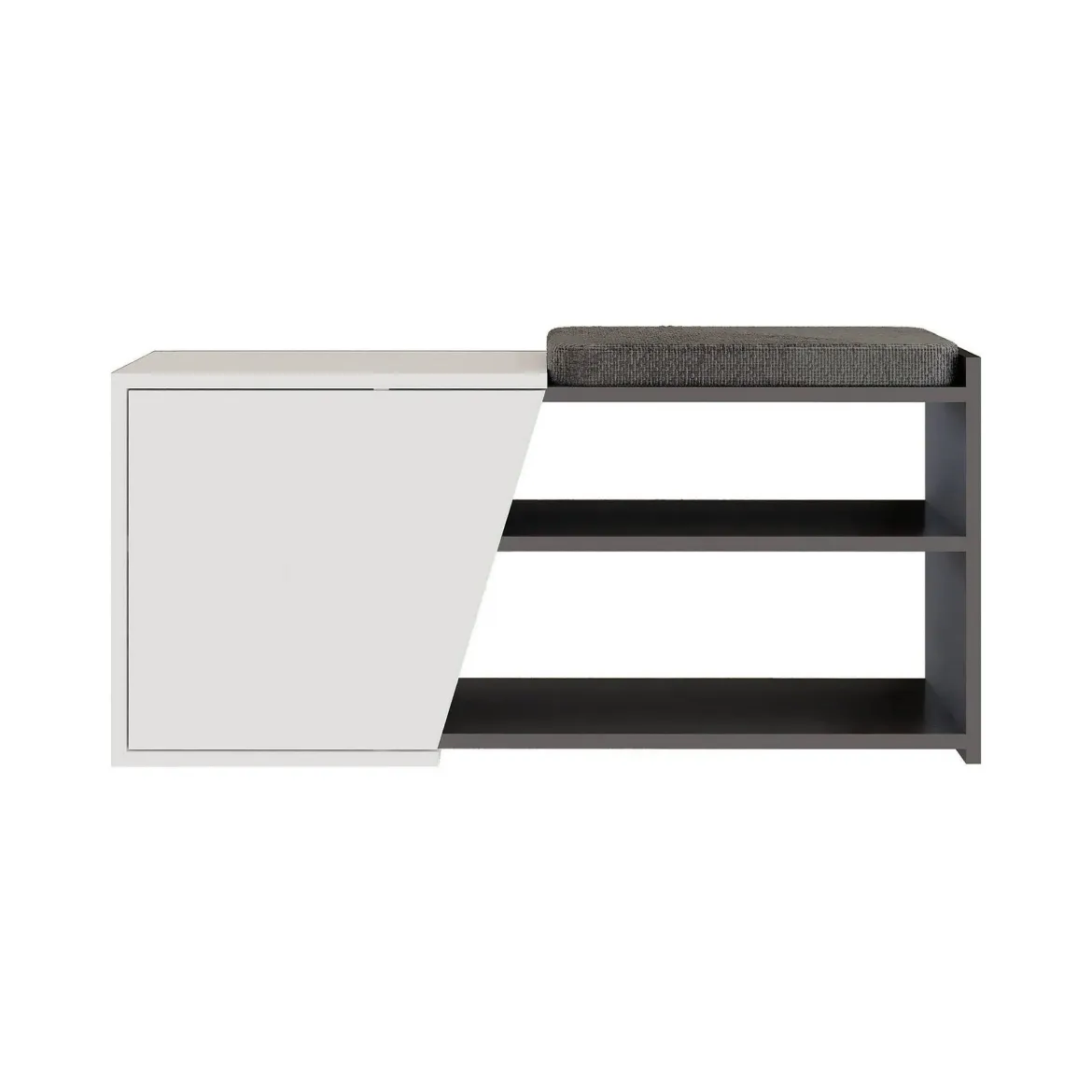 Scarpiera antracite e bianca 104x47h cm - Neneng