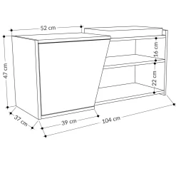 Scarpiera antracite e bianca 104x47h cm - Neneng
