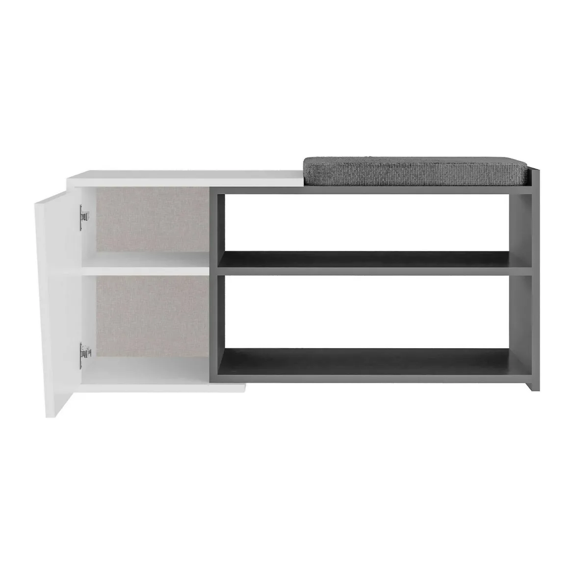 Scarpiera antracite e bianca 104x47h cm - Neneng