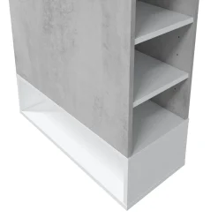 Scarpiera aperta con 1 cassetto cemento e bianca 67x119h cm - Idea