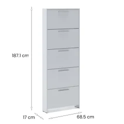 Scarpiera apertura abatible bianca 68x187h cm - Campania