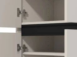 Scarpiera Beige Nero 9 Ripiani 4 Ante 80x40x205.5h cm, Piedini Inclusi - Peligni