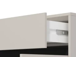 Scarpiera Beige Nero un Cassetto 4 Ripiani 80x40x109.5h cm, 2 Ante - Ilarione