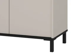Scarpiera Beige Nero un Cassetto 4 Ripiani 80x40x109.5h cm, 2 Ante - Ilarione