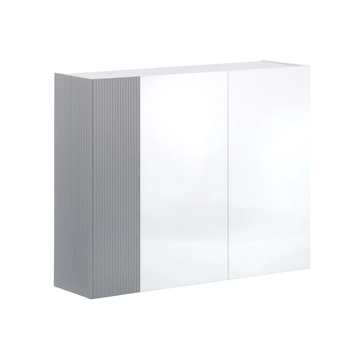 Scarpiera Bianco Lucido Grigio 10 Ripiani 28 Paia 145x34x115h cm, 12 Vani - Caresana