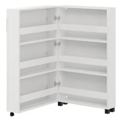 Scarpiera Bianco Opaco Nero 6 Ripiani Un'anta 68x33x113h cm, Ante con Doppia Capienza, Apertura con Ruote - Porvoo