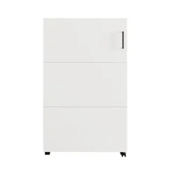 Scarpiera Bianco Opaco Nero 6 Ripiani Un'anta 68x33x113h cm, Ante con Doppia Capienza, Apertura con Ruote - Porvoo