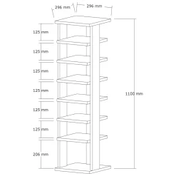 Scarpiera Bianco 8 Paia 8 Ripiani 30x30x110h cm, 7 Vani - Soddi