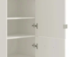Scarpiera Bianco 8 Ripiani 2 Ante 46.5x37.5x199h cm, con Specchio - Scido