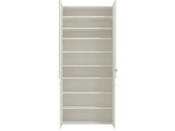 Scarpiera Bianco 8 Ripiani 4 Ante 89.5x37.5x199h cm, con Specchio - Trabia