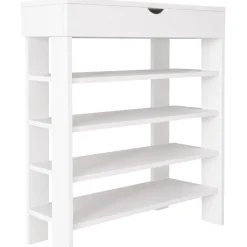 Scarpiera Bianco 5 Ripiani 12 Paia 80x30x90h cm, Un'anta - Monastero