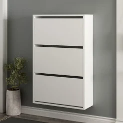 Scarpiera Bianco 6 Ripiani 18 Paia 70x25x109h cm, 3 Ante - Irgoli