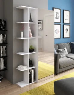 Scarpiera Bianco 14 Ripiani 17 Vani 88x28x160h cm, Un'anta - Pero