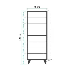 Scarpiera design legno e multicolore 50x135h cm in legno - Giadeite