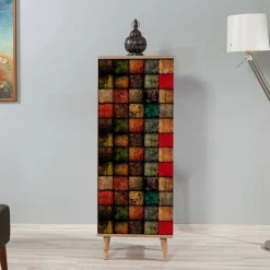 Scarpiera design legno e multicolore 50x135h cm in legno - Giadeite