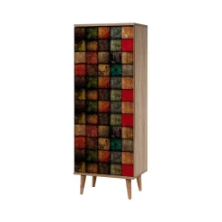 Scarpiera design legno e multicolore 50x135h cm in legno - Giadeite