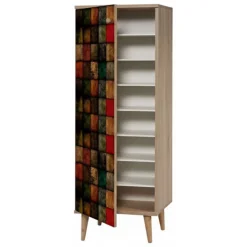 Scarpiera design legno e multicolore 50x135h cm in legno - Giadeite