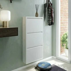 Scarpiera funzionale 3 ante bianca 50x104h cm in metallo - Alexa