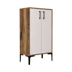 Scarpiera industrial noce e bianca 60x111h cm - Axarix