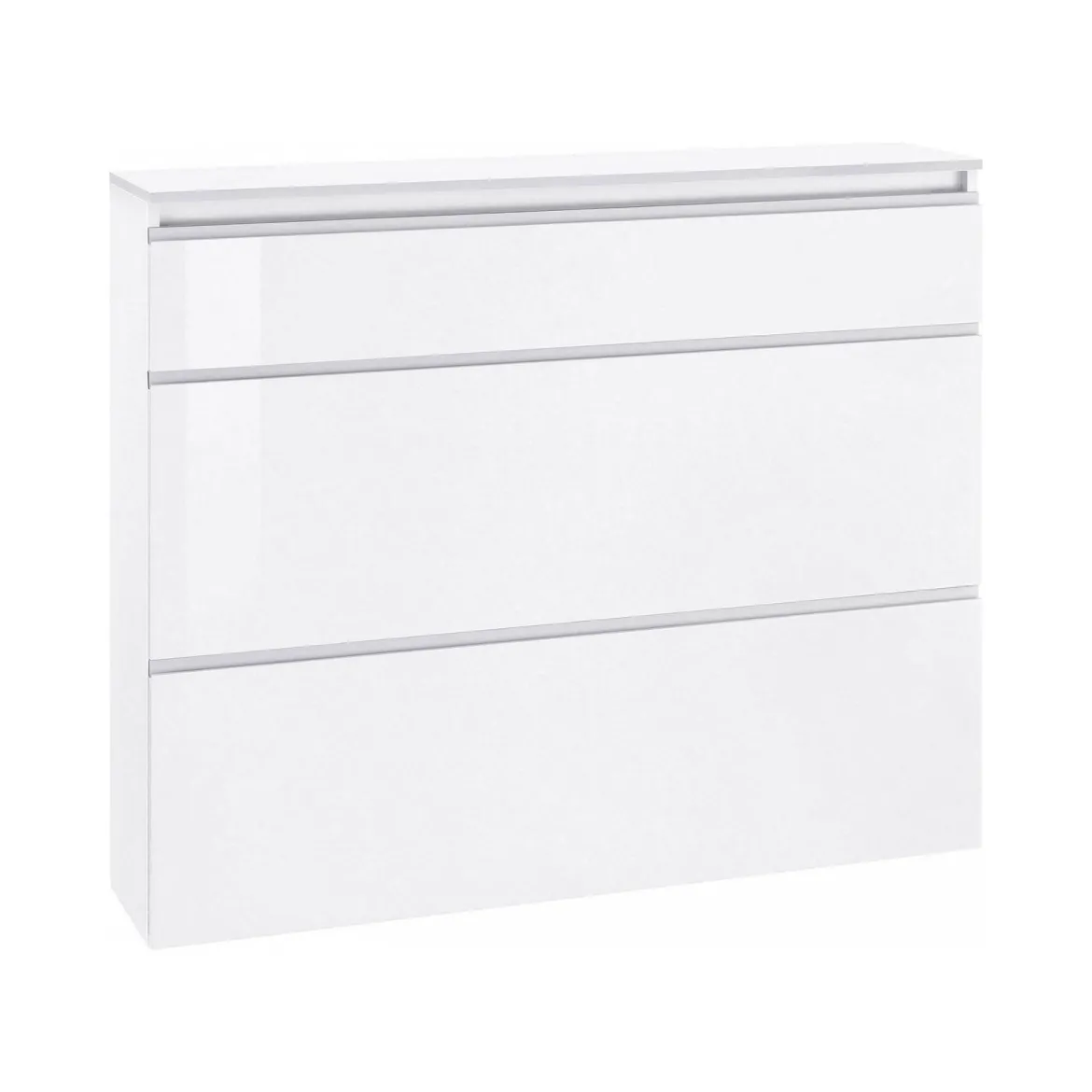 Scarpiera ingresso 3 ante bianca lucida 120x108h cm - Amuri