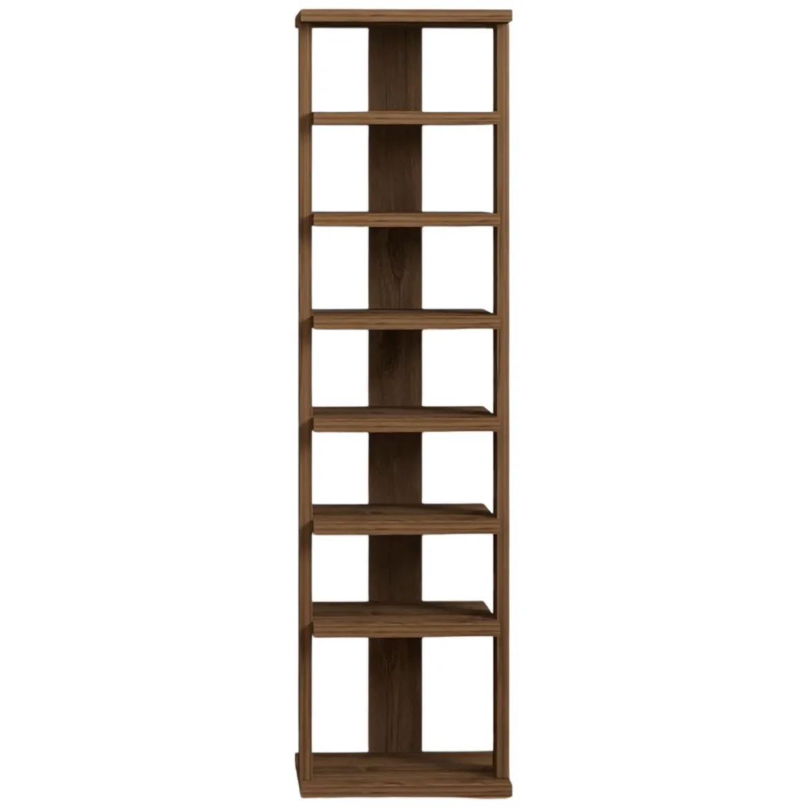 Scarpiera Marrone Noce 8 Paia 8 Ripiani 30x30x110h cm, 7 Vani - Soddi