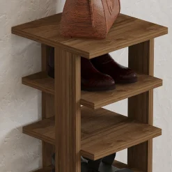 Scarpiera Marrone Noce 8 Paia 8 Ripiani 30x30x110h cm, 7 Vani - Soddi