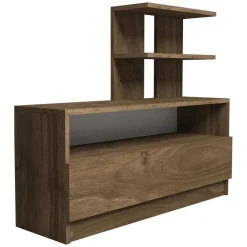 Scarpiera Marrone Noce 4 Ripiani 12 Paia 100x30x85h cm, Un'anta - Sinni