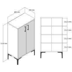 Scarpiera Marrone Noce 5 Ripiani 12 Paia 80x30x90h cm, Un'anta - Monastero