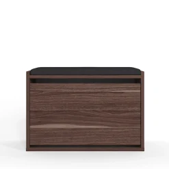 Scarpiera Marrone Noce un Ripiano 2 Vani 65x43.5x32h cm, Un'anta