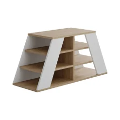 Scarpiera Marrone Quercia Bianco 08-ott Paia 4 Ripiani 106x38x50h cm, 6 Vani - Zungri