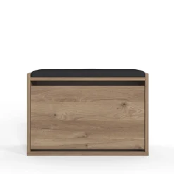 Scarpiera Marrone Quercia un Ripiano 2 Vani 65x43.5x32h cm, Un'anta
