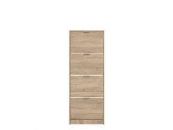 Scarpiera Marrone Rovere Chiaro un Ripiano 4 Ante 58x18x155.5h cm, kit Fissaggio a Muro Incluso - Pesche