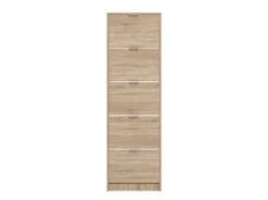 Scarpiera Marrone Rovere Chiaro un Ripiano 5 Ante 58x18x191.5h cm, kit Fissaggio a Muro Incluso - Capriolo