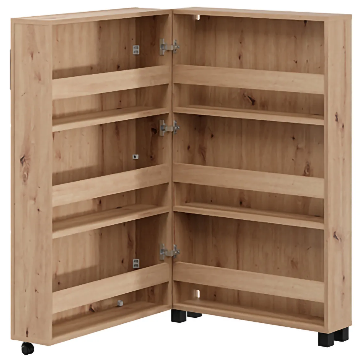 Scarpiera Marrone Rovere Nodi Nero 9 Ripiani 4 Ante 80x40x205.5h cm, Piedini Inclusi - Peligni
