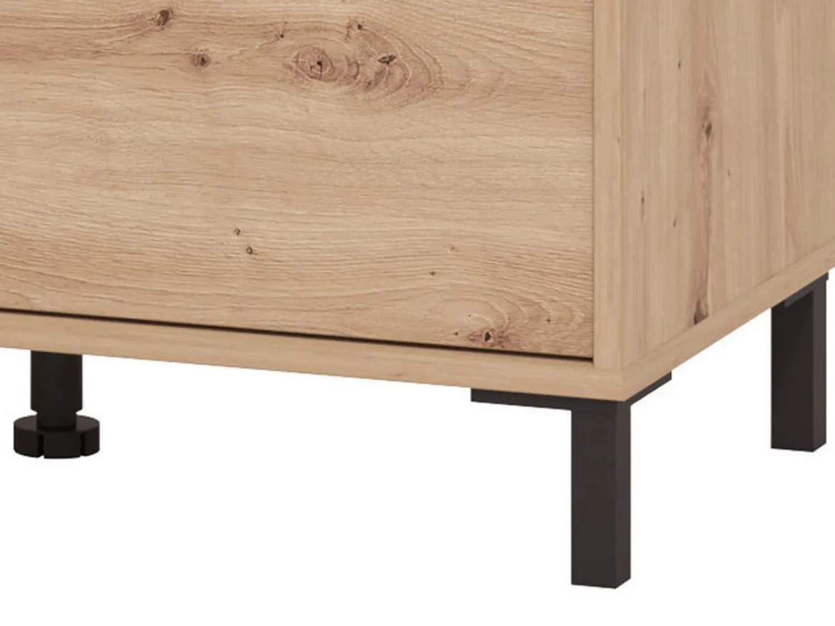 Scarpiera Marrone Rovere Nodi Nero 9 Ripiani 4 Ante 80x40x205.5h cm, Piedini Inclusi - Peligni